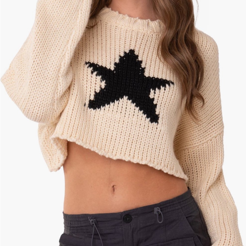 Edikted Cropped Star Sweater